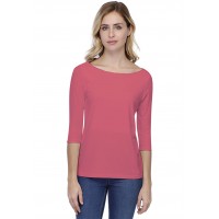 T-shirt coupe droite col bateau doublé devant en modal BINO03