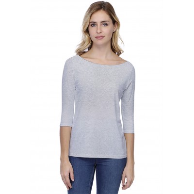 T-shirt coupe droite col bateau doublé devant en modal BINO03