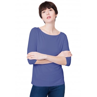 T-shirt coupe droite col bateau doublé devant en modal BINO03