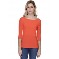 T-shirt coupe droite col bateau doublé devant en modal BINO03