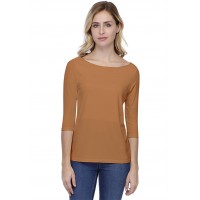 T-shirt coupe droite col bateau doublé devant en modal BINO03
