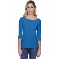 T-shirt coupe droite col bateau doublé devant en modal BINO03