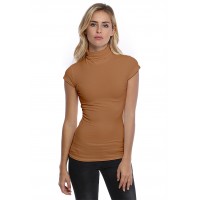 T-shirt col roulé manches courtes capes en modal CINDY02