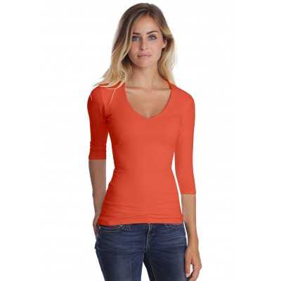 T-shirt col V manches longues femme – Sylvia | Rendez-Vous Paris