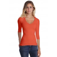 T-shirt col V manches longues femme – Sylvia | Rendez-Vous Paris