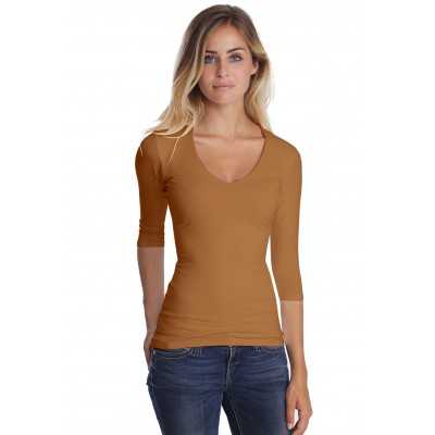 T-shirt col V manches longues femme – Sylvia | Rendez-Vous Paris