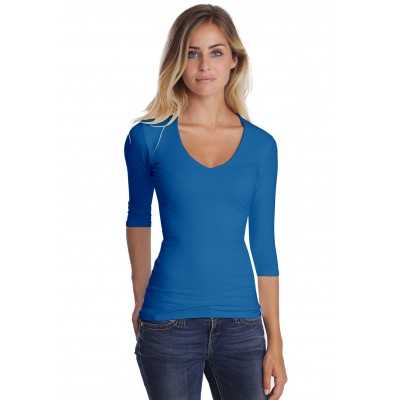 T-shirt col V manches longues femme – Sylvia | Rendez-Vous Paris