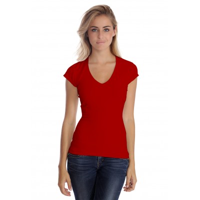 T-shirt col V manche courte cape en modal SYLVIA02