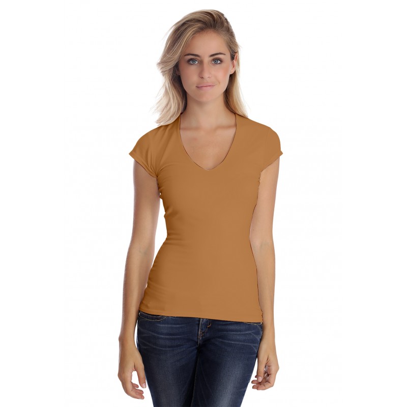T-shirt col V manche courte cape en modal SYLVIA02 T-shirt col V manche courte cape en modal SYLVIA02