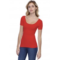 T-shirt col danseuse manches courtes en modal ROXANE03
