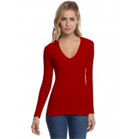 T-shirt col V manches longues femme – Sylvia | Rendez-Vous Paris