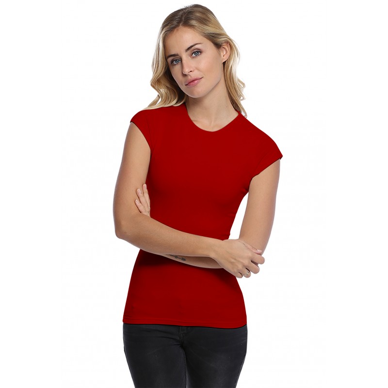 T-shirt ras du cou doublé devant manches courtes capes en modal KATIA02 T-shirt ras du cou doublé devant manches courtes capes en modal KATIA02