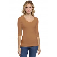 T-shirt Col Rond Manches 3/4 Zaza | Viscose Ring & Opaque