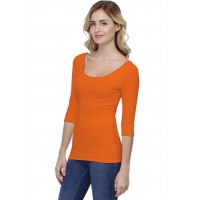 T-shirt col danseuse manches 3-4 en modal ROXANE04