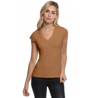 T-shirt col V manches courtes capes en modal JUNE02