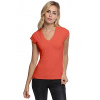 T-shirt col V manches courtes capes en modal JUNE02