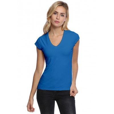 T-shirt col V manches courtes capes en modal JUNE02