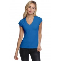 T-shirt col V manches courtes capes en modal JUNE02
