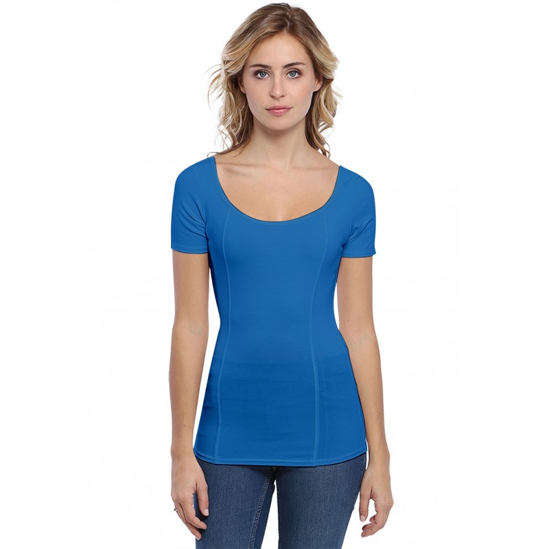 T-shirt avec surpiqures manches courtes en modal CATE03 T-shirt avec surpiqures manches courtes en modal CATE03