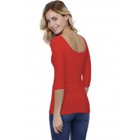 T-shirt col danseuse manches 3-4 en modal ROXANE04