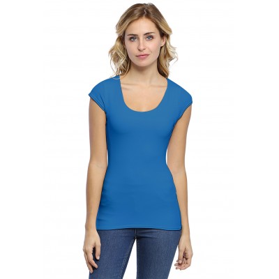 T-shirt col rond doublé devant manches capes ZAZA02