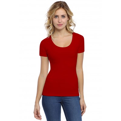 T-shirt col rond doublé devant manches courtes en modal ZAZA03