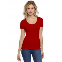 T-shirt col rond doublé devant manches courtes en modal ZAZA03