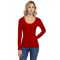 T-shirt col rond doublé devant manches longues en modal ZAZA05