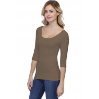T-shirt col danseuse manches 3-4 en modal ROXANE04