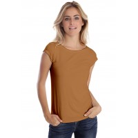 T-shirt col bateau manches courtes capes en modal DOMI02