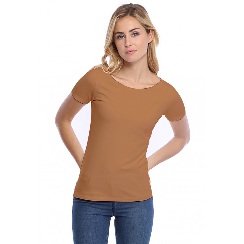 T-shirt col bateau manches courtes courtes en modal DOMI03 T-shirt col bateau manches courtes courtes en modal DOMI03