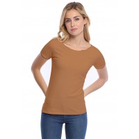 T-shirt col bateau manches courtes courtes en modal DOMI03