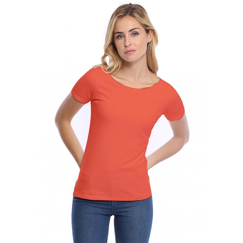 T-shirt col bateau manches courtes courtes en modal DOMI03 T-shirt col bateau manches courtes courtes en modal DOMI03