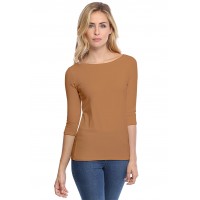 T-shirt col bateau manches 3-4 en modal DOMI04
