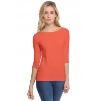 T-shirt col bateau manches 3-4 en modal DOMI04