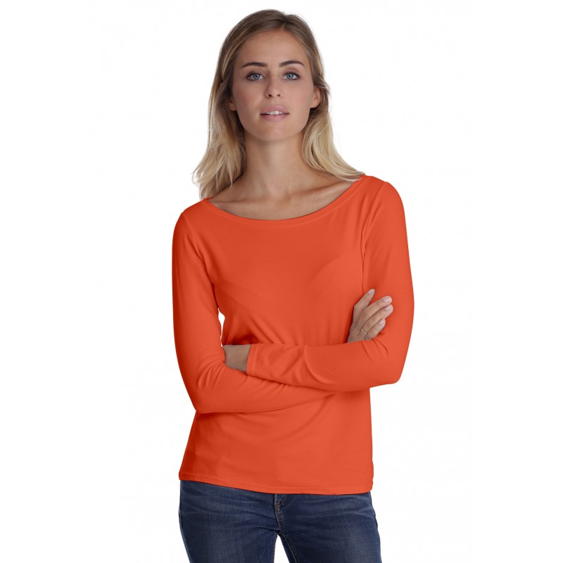 T-shirt col bateau manches longues en modal DOMI05 T-shirt col bateau manches longues en modal DOMI05