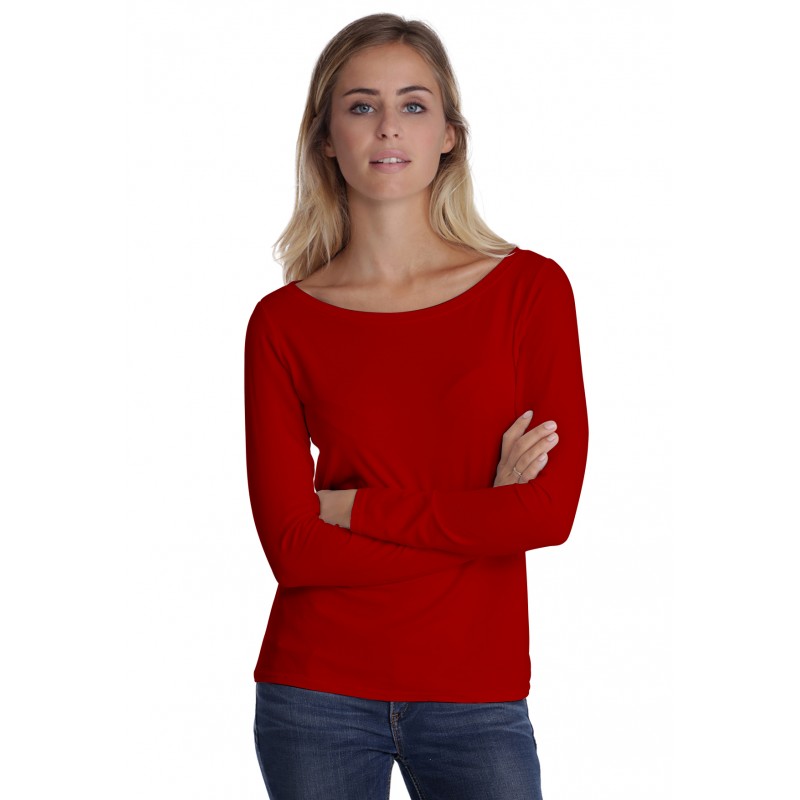 T-shirt col bateau manches longues en modal DOMI05 T-shirt col bateau manches longues en modal DOMI05