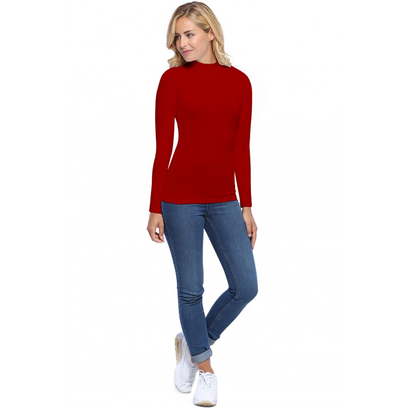 Tee-shirt col montant manches longues en modal PENNY05 Tee-shirt col montant manches longues en modal PENNY05