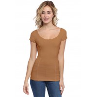 T-shirt avec surpiqures manches courtes en modal CATE02