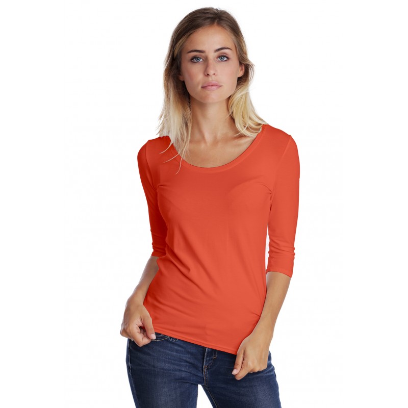 T-shirt col rond manches 3-4 en modal JOE04 T-shirt col rond manches 3-4 en modal JOE04