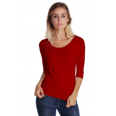 T-shirt col rond manches 3-4 en modal JOE04