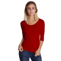 T-shirt col rond manches 3-4 en modal JOE04