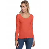 T-shirt col rond bande rapportée manches longues en modal JOE05