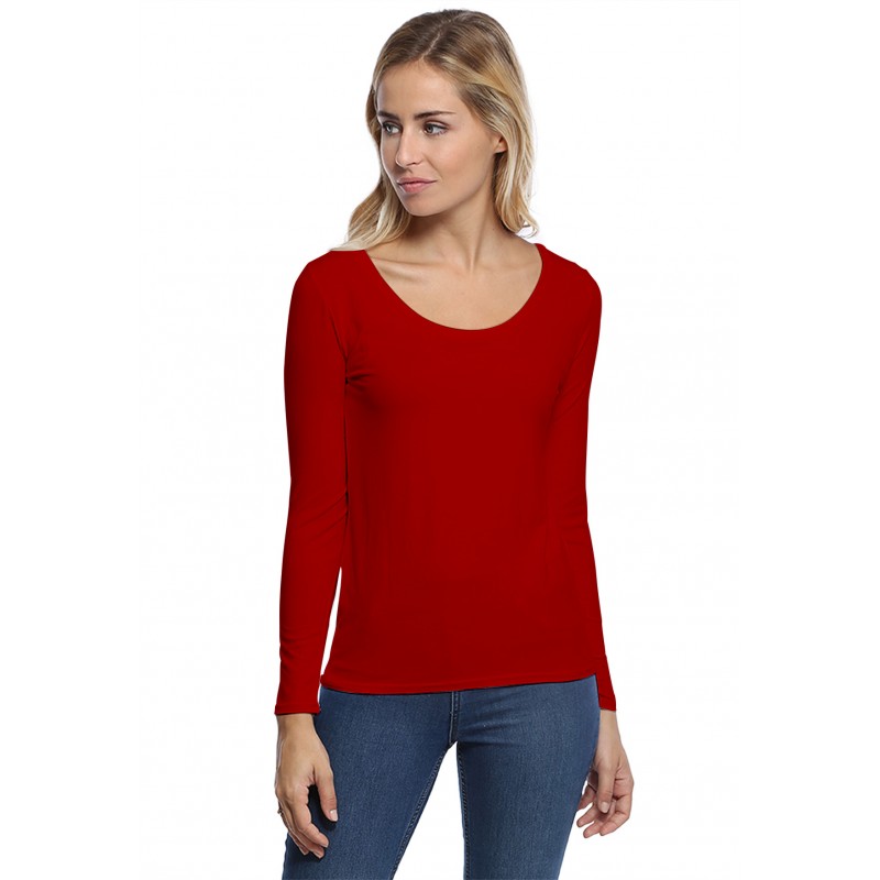 T-shirt col rond bande rapportée manches longues en modal JOE05 T-shirt col rond bande rapportée manches longues en modal JOE05