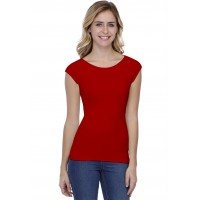 T-shirt col bateau doublé devant manches courtes en modal DORIS02