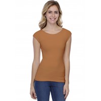 T-shirt col bateau doublé devant manches courtes en modal DORIS02