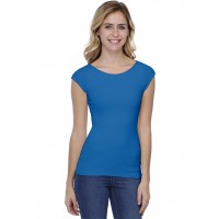 T-shirt col bateau doublé devant manches courtes en modal DORIS02
