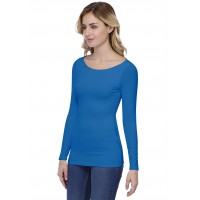 T-shirt col bateau doublé devant manches longues en modal DORIS05