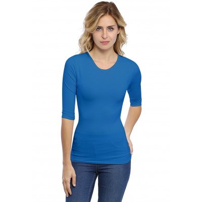 T-shirt ras du cou manches 3-4 en modal KATY04