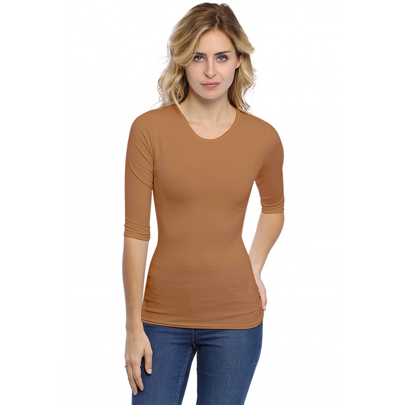 T-shirt ras du cou manches 3-4 en modal KATY04 T-shirt ras du cou manches 3-4 en modal KATY04